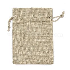 Bolsas de embalaje de arpillera impresas navideñas bolsas con cordón&nbsp;ABAG-Q053-02A-02