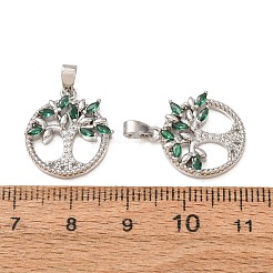 Pendenti in zirconi cubici verdi in micro pavè di ottone&nbsp;CU-CBADD64-18-01P