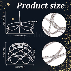2 Stück 2 Stile Legierung Strass Mesh Stirnbänder&nbsp;OHAR-NB0001-30