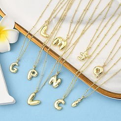 1 pz collane con ciondolo in ottone con lettera iniziale&nbsp;NJEW-YW0001-24M