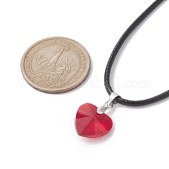 Colliers à pendentif coeur en verre pour la saint-valentin&nbsp;NJEW-JN04570-01