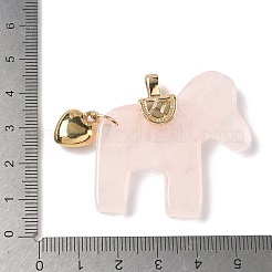Pendentifs sculptés en quartz rose naturel&nbsp;G-C274-02G