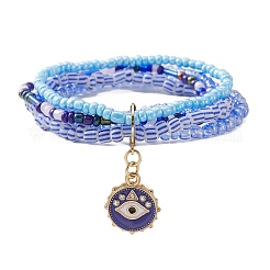 Bracciale multifilo con perline di semi di vetro&nbsp;BJEW-JB09578