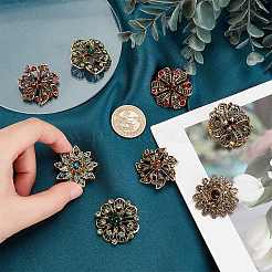 8 stücke 8 stil strass blume sicherheitsnadel brosche&nbsp;JEWB-PH0001-24