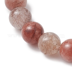 Braccialetti elastici con perline di quarzo rutilato multicolore naturale per donna&nbsp;BJEW-JB13465