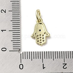 Breloques en laiton avec zircone cubique de micro pave&nbsp;KK-E092-25G-02