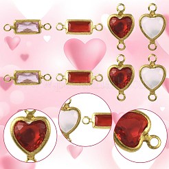 40 pz. 4 colori ottone pavé k9 connettore in vetro charms&nbsp;KK-FS0002-07