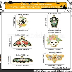 30 stücke 6 arten halloween thema rack überzug legierung emaille anhänger&nbsp;FIND-CJ0002-59