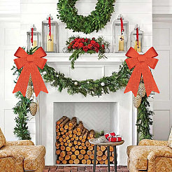 Lazo navideño de PVC con brillantina&nbsp;AJEW-SP0003-72C-01