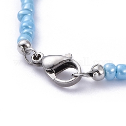 Braccialetti con perline di perle di vetro&nbsp;BJEW-JB05255