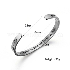 Bracelet manchette en acier inoxydable 304 résistant au ternissement pour femme&nbsp;CR8784-5