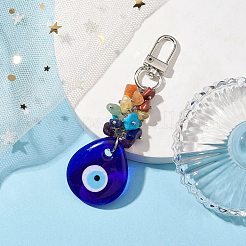 Dekoration eines Anhängers aus blauem Glas mit bösem Blick&nbsp;HJEW-JM01967-01