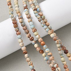 Brins de perles de jaspe impérial/régalite naturelle teintée/jaspe sédimentaire marin&nbsp;G-B124-C05-04