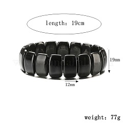 Bracelets extensibles en perles d'hématite synthétiques non magnétiques pour hommes&nbsp;PZ7053-8