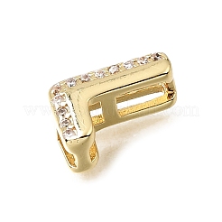 Barre distanziatrici iniziali in ottone con micro pavé di zirconi cubici trasparenti&nbsp;KK-E802-34G-L