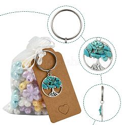 Porte-clés en pierre mixte naturelle et synthétique&nbsp;KEYC-FS0001-14