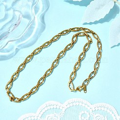 2 collana con catena a maglie incrociate in acciaio inossidabile 304&nbsp;NJEW-JN05433