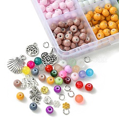 DIY-Sets zur Schmuckherstellung mit Glasperlen und Anhängern aus Legierungen für Armbänder&nbsp;DIY-FS0006-25