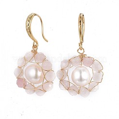 Naturali Quarzo Rosa ciondola&nbsp;EJEW-JE02996-02