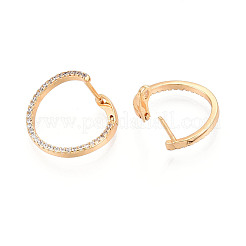 Creolen aus Messing mit Mikropavé und klarem Zirkonia-Ring&nbsp;EJEW-T048-38G