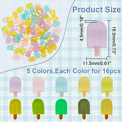 80 Stück 5 Farben leuchtende Decoden-Cabochons aus Kunstharz.&nbsp;RESI-AR0001-35