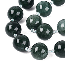 Fili di perle di giada naturale del Myanmar&nbsp;G-N353-07E-01-01