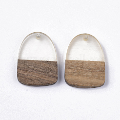 Colgantes de resina transparente y madera de nogal&nbsp;RESI-Q210-005A-B01