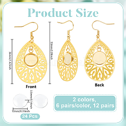 12 Paar 2 Farben 304 Edelstahl Tropfenohrring-DIY-Schmucksets&nbsp;EJEW-UN00031