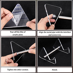 2 Stück 1-stufiger Acryl-Tastaturständer mit platinbeschichteten Eisenstützen&nbsp;ODIS-CP0001-12B