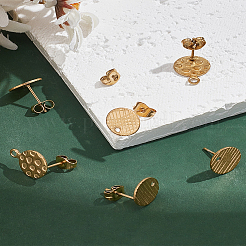 6 pièce de 3 styles de boucles d'oreilles à tige en acier inoxydable 304 avec placage ionique (IP)&nbsp;STAS-LP0001-49