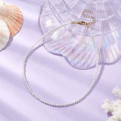 Collana di perle di conchiglia rotonde da 3 mm per donna&nbsp;NJEW-JN05077