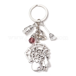 Porte-clés en alliage de zinc et verre K9 de style tibétain pour Halloween&nbsp;KEYC-JKC01237