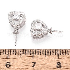 925 colgante de corazón de circonita cúbica micropavé de plata de ley con cierre de presión&nbsp;STER-N016-91P