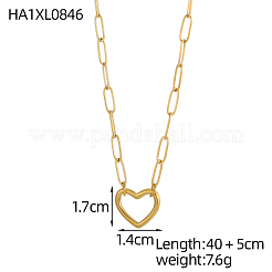 Colliers pendentifs en acier inoxydable 304 à cœur creux&nbsp;STAS-OY009-41G