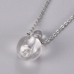 Collares pendientes de cristal de cuarzo natural botella de perfume abrible&nbsp;G-K295-D-P