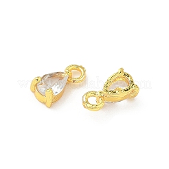 Pendentifs avec zircon cubiques à micro-pavés en laiton&nbsp;KK-D386-11G