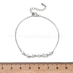 Braccialetti in ottone con micro pavé di zirconi trasparenti&nbsp;BJEW-E114-01C-P