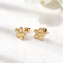 Boucles d'oreilles à tige en acier inoxydable 304 en forme de fleur&nbsp;EJEW-G453-09G