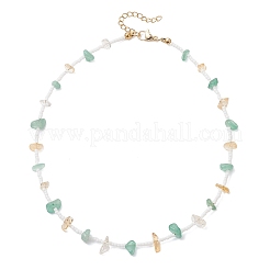 Colliers pour femmes en perles d'aventurine verte naturelle et de citrine&nbsp;NJEW-JN05603-01