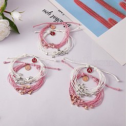 Braccialetto multicorda con lettera iniziale a charm&nbsp;BJEW-SW00042-01