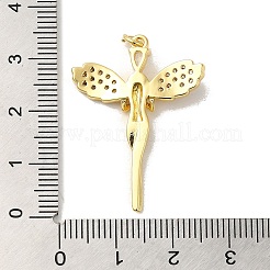 Porte micro ouvrent pendentifs zircone cubique en laiton de placage&nbsp;KK-P241-25G