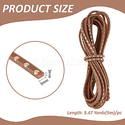 Flache Lederschnur für Schuhmacher mit Metallniete&nbsp;AJEW-WH0561-08A