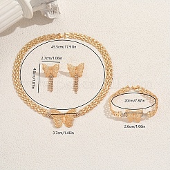 Elegante französische Legierung Strass Hohl Schmetterling Armbänder & Ohrringe & Halsketten Sets für Frauen Bankette und Hochzeiten&nbsp;MT6974