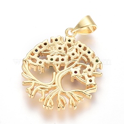 Pendentifs avec zircon cubiques à micro-pavés en laiton&nbsp;KK-I657-25G