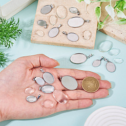 DIY-Sets zur Herstellung ovaler Anhänger aus Edelstahl 304&nbsp;DIY-TA0014-44