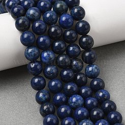 Gefärbt runde natürliche Lapislazuli Perlen Stränge&nbsp;G-K081-8mm