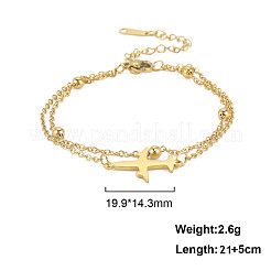 Cavigliere a doppio strato con catena a maglie in acciaio inossidabile Airplane 201 per donna&nbsp;FS-WG6A3D0-02