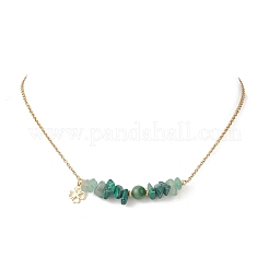 Colliers pour femmes composés d'aventurine verte naturelle&nbsp;NJEW-JN05741-01
