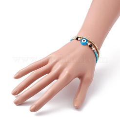Mehrsträngiges Armband des bösen Blicks für Mädchenfrauen&nbsp;BJEW-JB07111-02