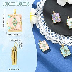 4 Stück 4 Farben Messing Micro Pave Zirkonia Medaillon Anhänger&nbsp;KK-CJ0005-55